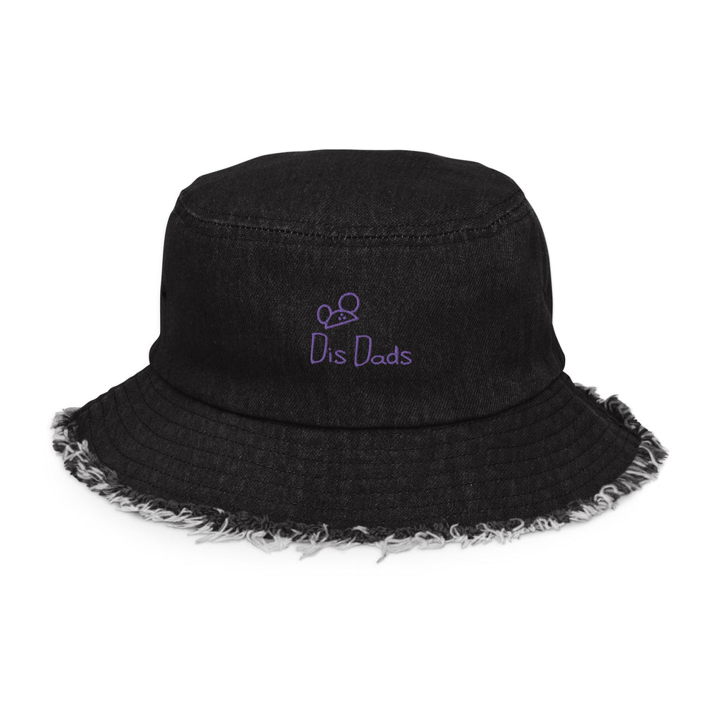 Dis Dads Magic Ears Denim Bucket Hat Distressed Brim Style