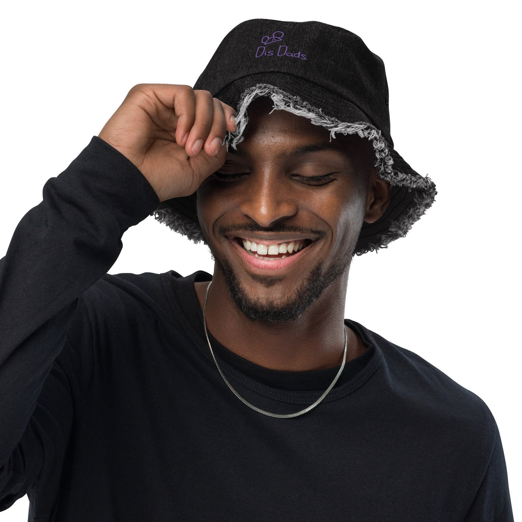 Dis Dads Magic Ears Denim Bucket Hat Distressed Brim Style