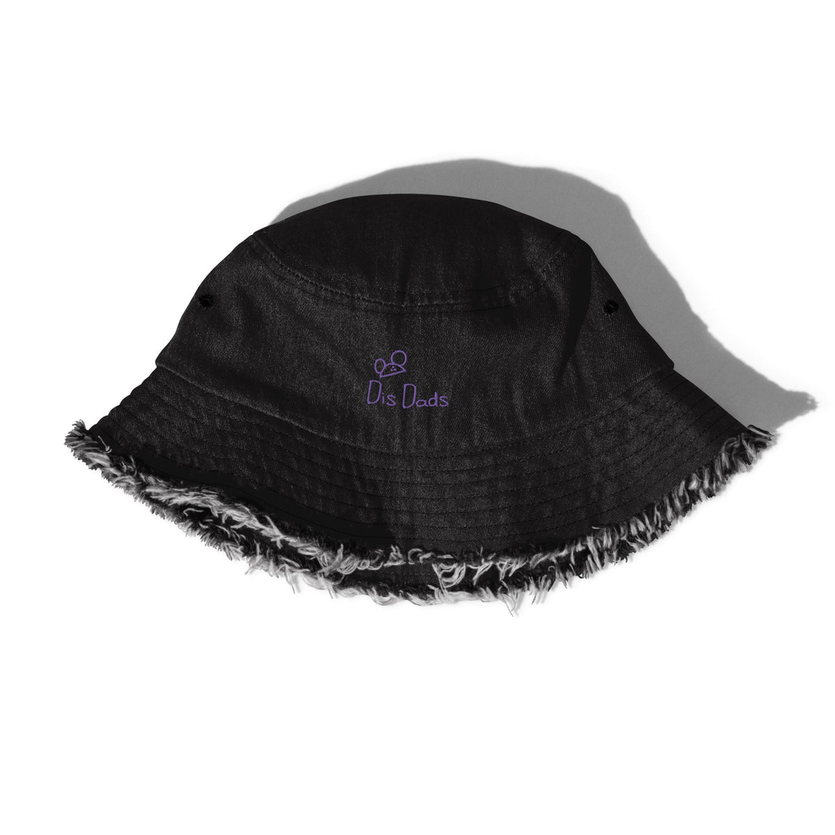 Dis Dads Magic Ears Denim Bucket Hat Distressed Brim Style