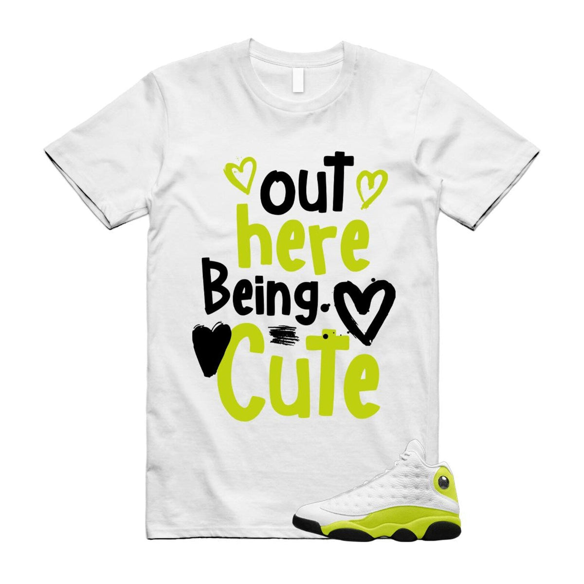 Air Jordan 13 Bright Cactus Shirt to Match Out Here Being product image 1