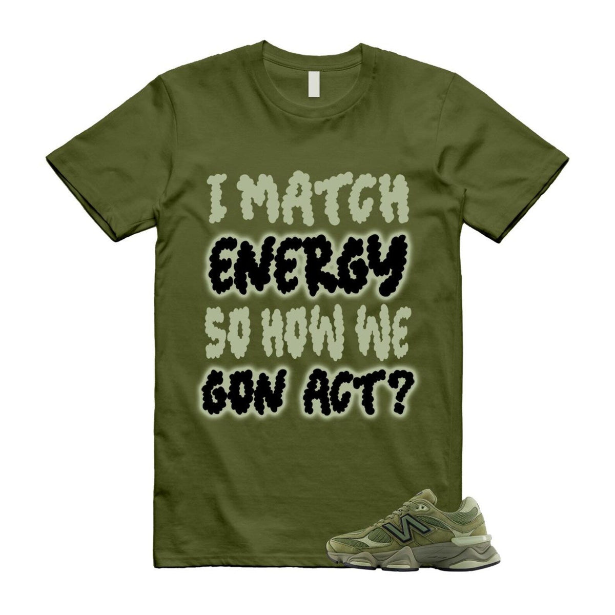 New Balance 9060 Dark Olivine Green Olive Shirt To Match I product image 1
