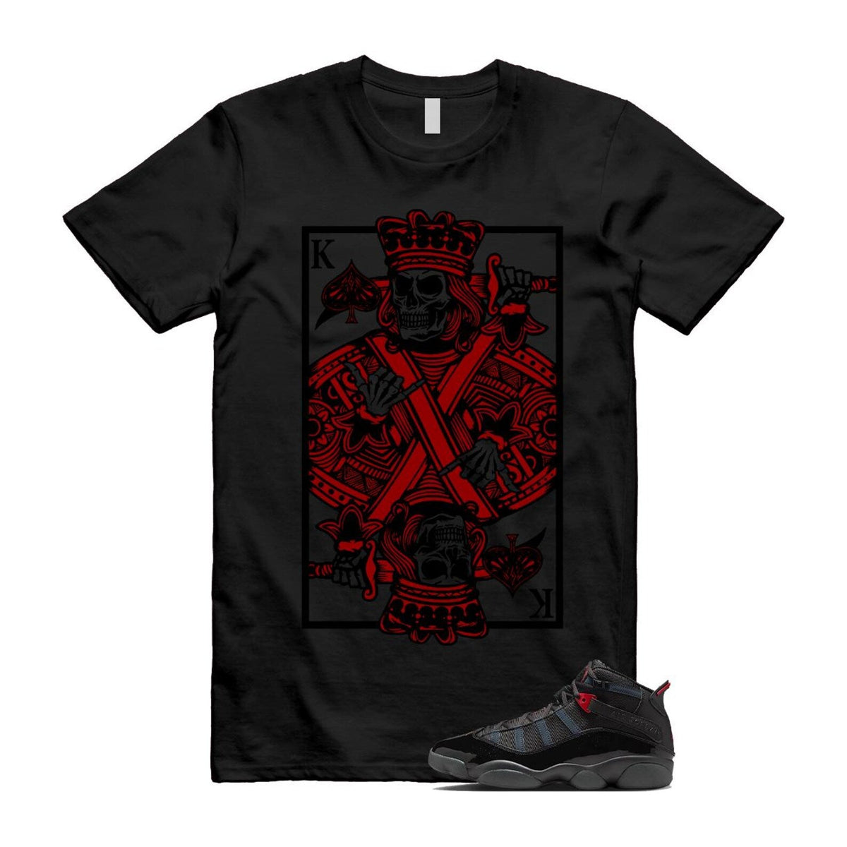 6 Rings Anthracite Black Fire Red Shirt To Match King Card product image 1