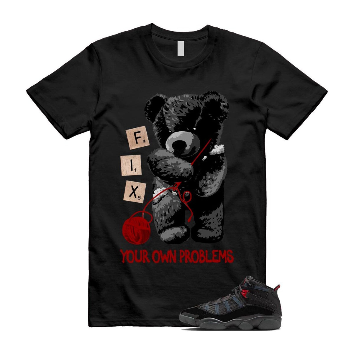 6 Rings Anthracite Black Fire Red Shirt To Match Fix product image 1