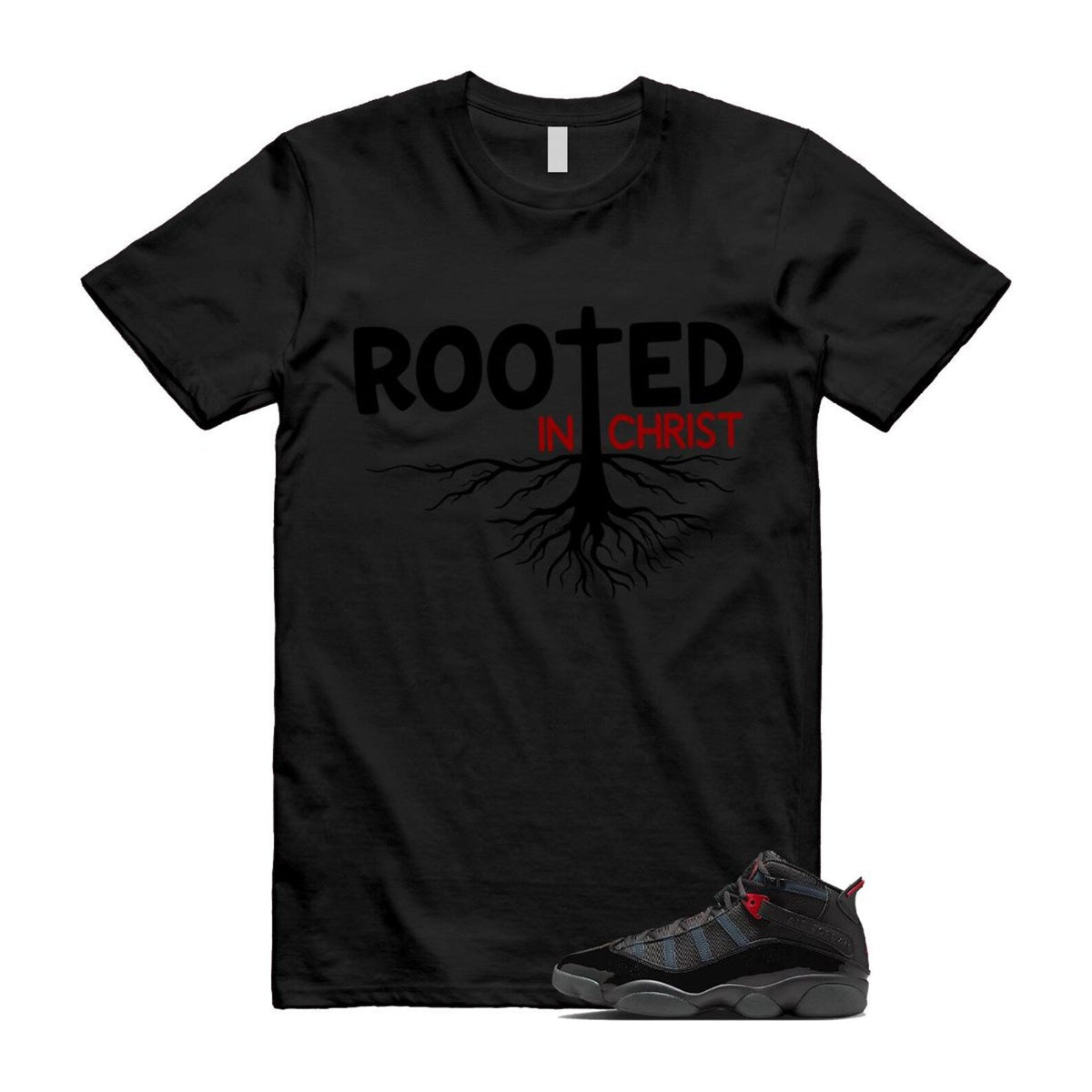 6 Rings Anthracite Black Fire Red Shirt To Match Rooted product image 1