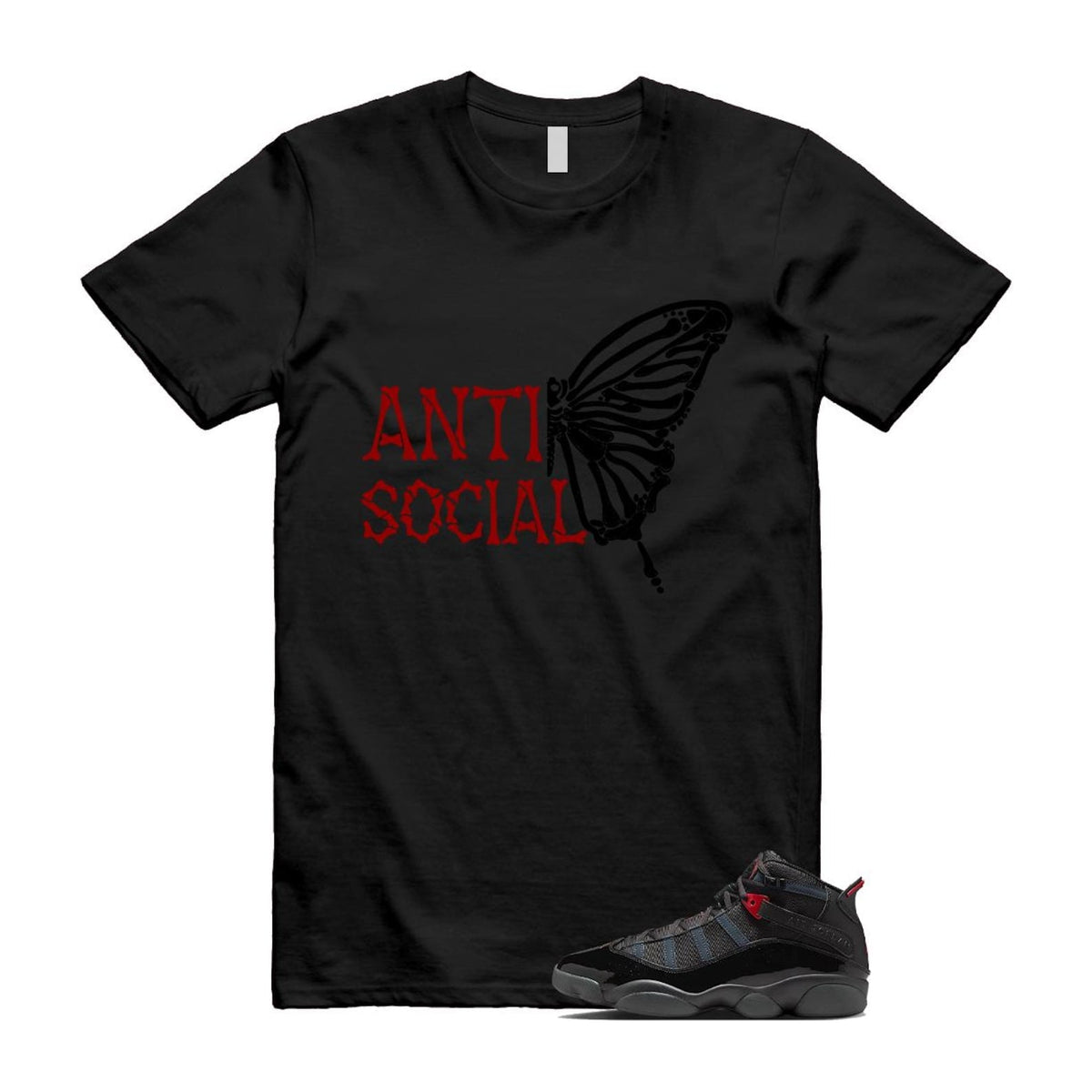 6 Rings Anthracite Black Fire Red Shirt To Match Anti product image 1