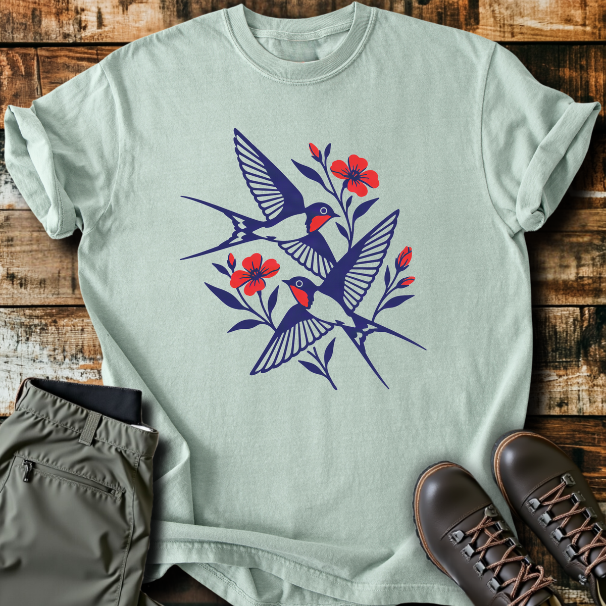 Barn Swallows In Bloom T-Shirt product image 1