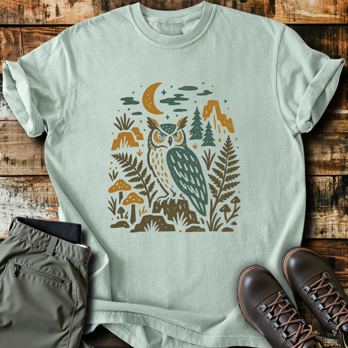 Folk Owl Ferns T-Shirt product image 8