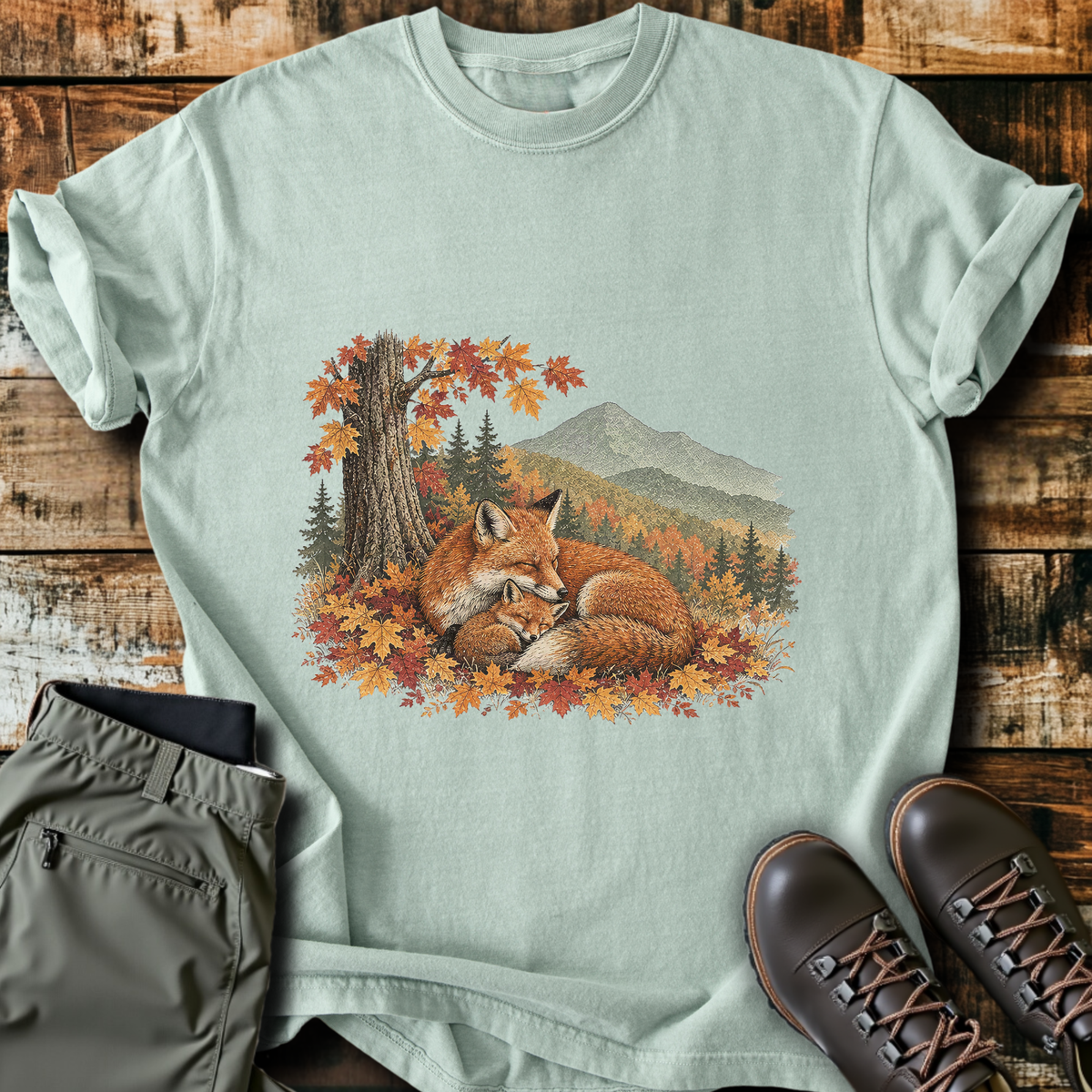 Sleeping Fox Autumn T-Shirt product image 2