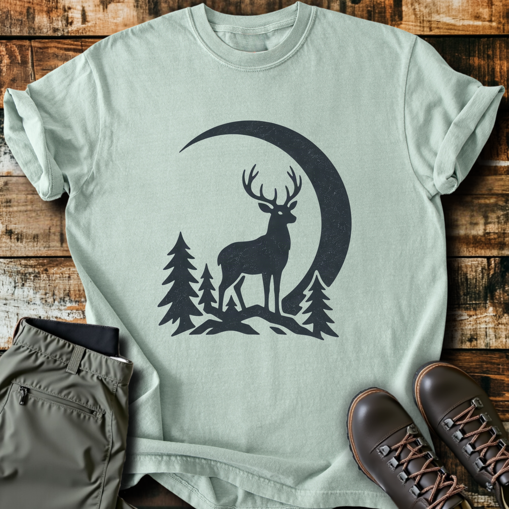 Deer Under Crescent Moon T-Shirt product image 5