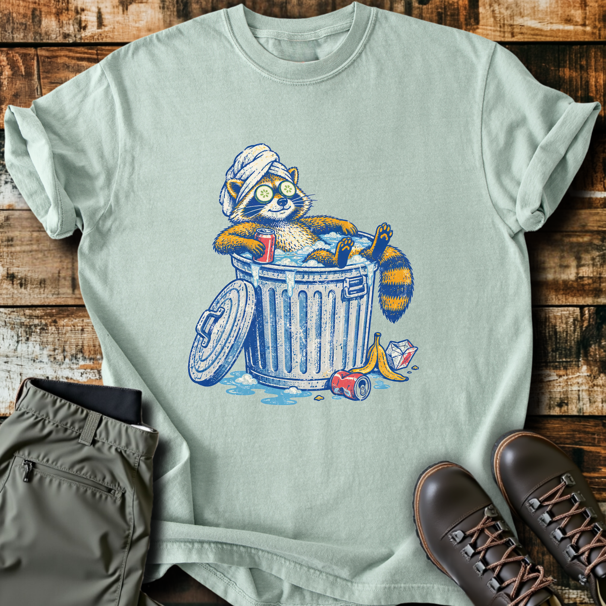 Trash Can Spa Raccoon T-Shirt product image 2