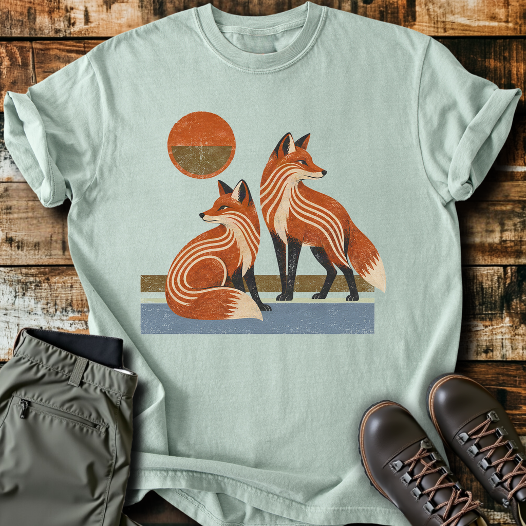 Striped Fox Pair T-Shirt product image 2