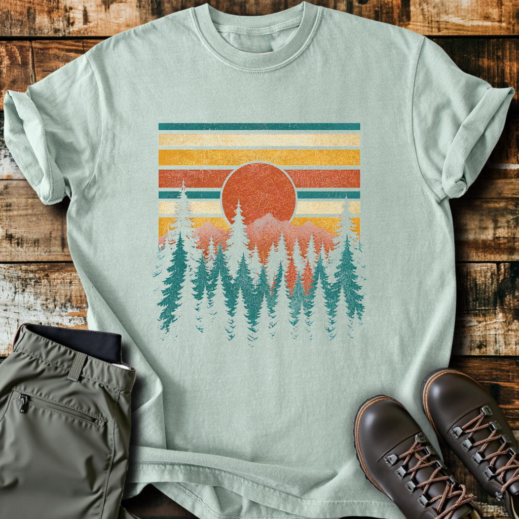 Retro Sunset Pines T-Shirt product image 3