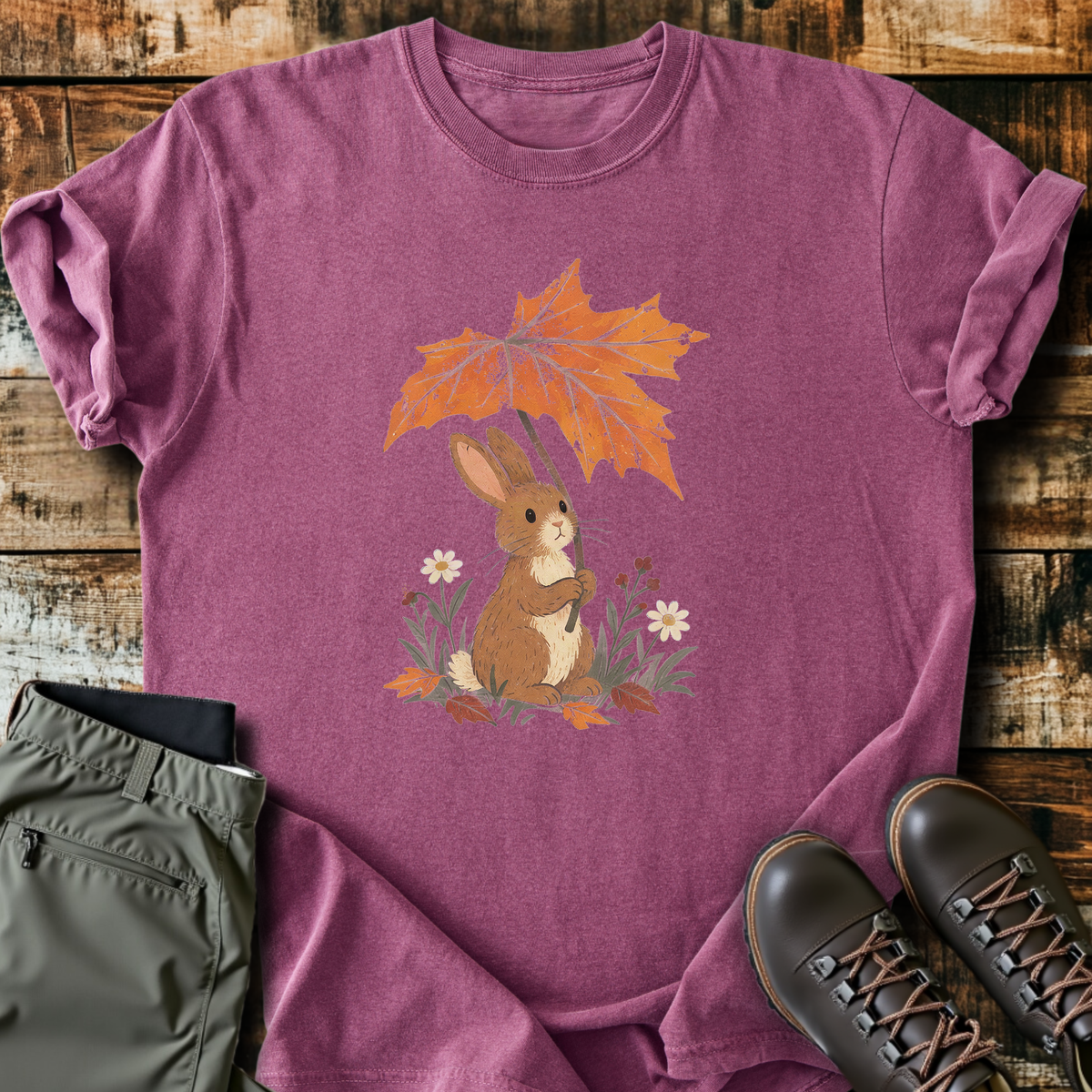 Leaf Umbrella Bunny T-Shirt product image 4