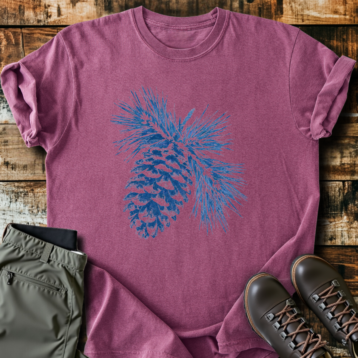 Blue Pinecone Print T-Shirt product image 3