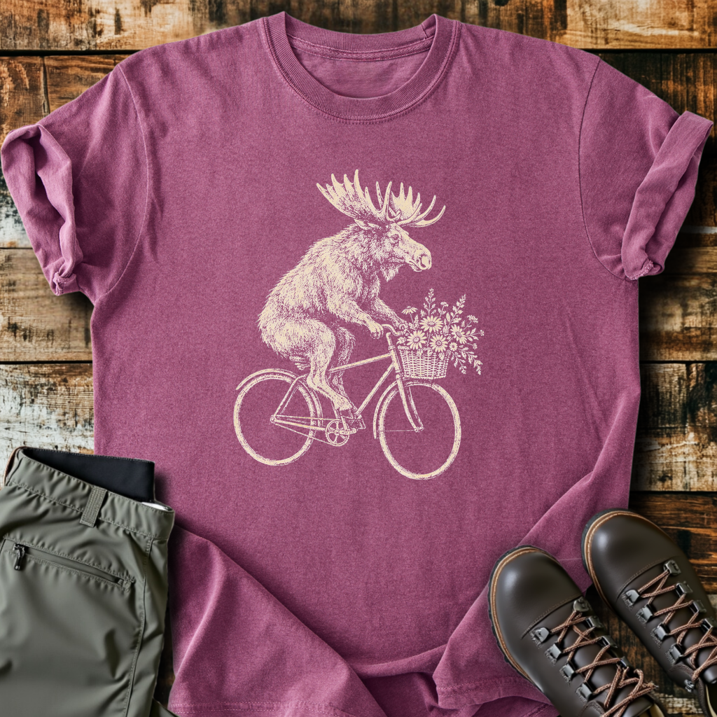 Moose On A Bicycle T-Shirt product image 2