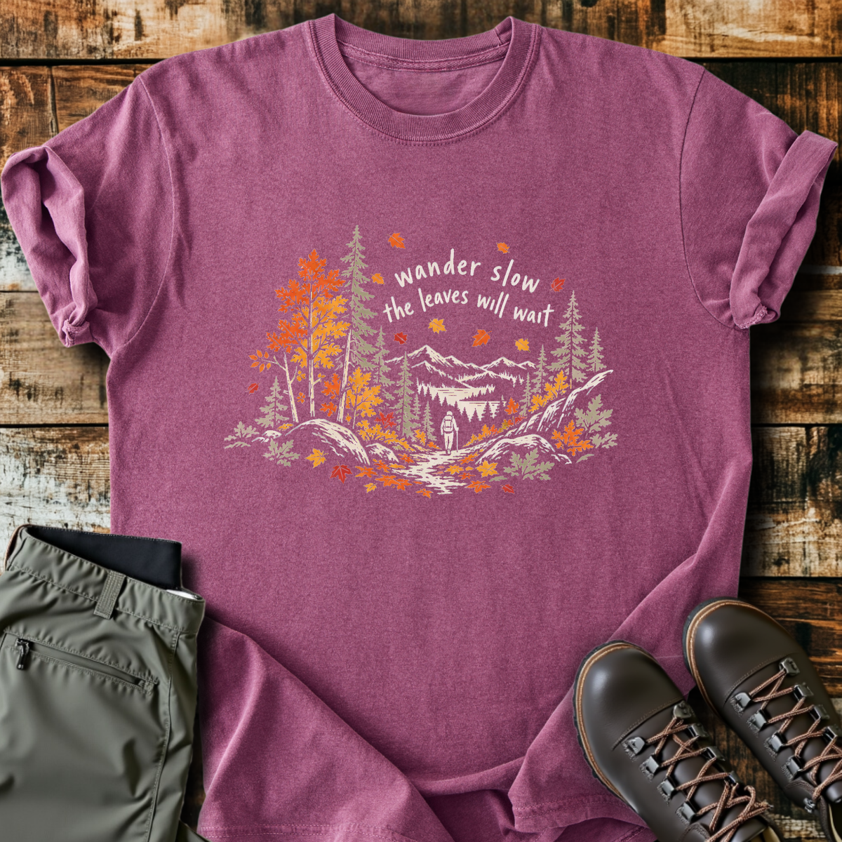 Wander Slow Leaves Will Wait T-Shirt product image 2
