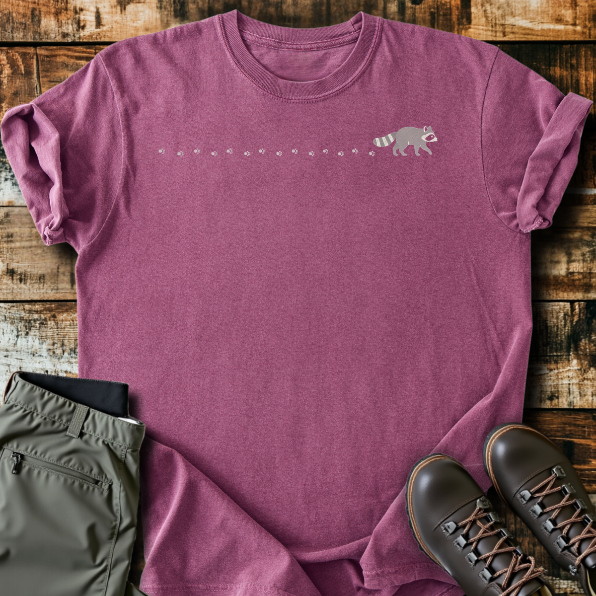 Raccoon Trail Tracks T-Shirt product image 2