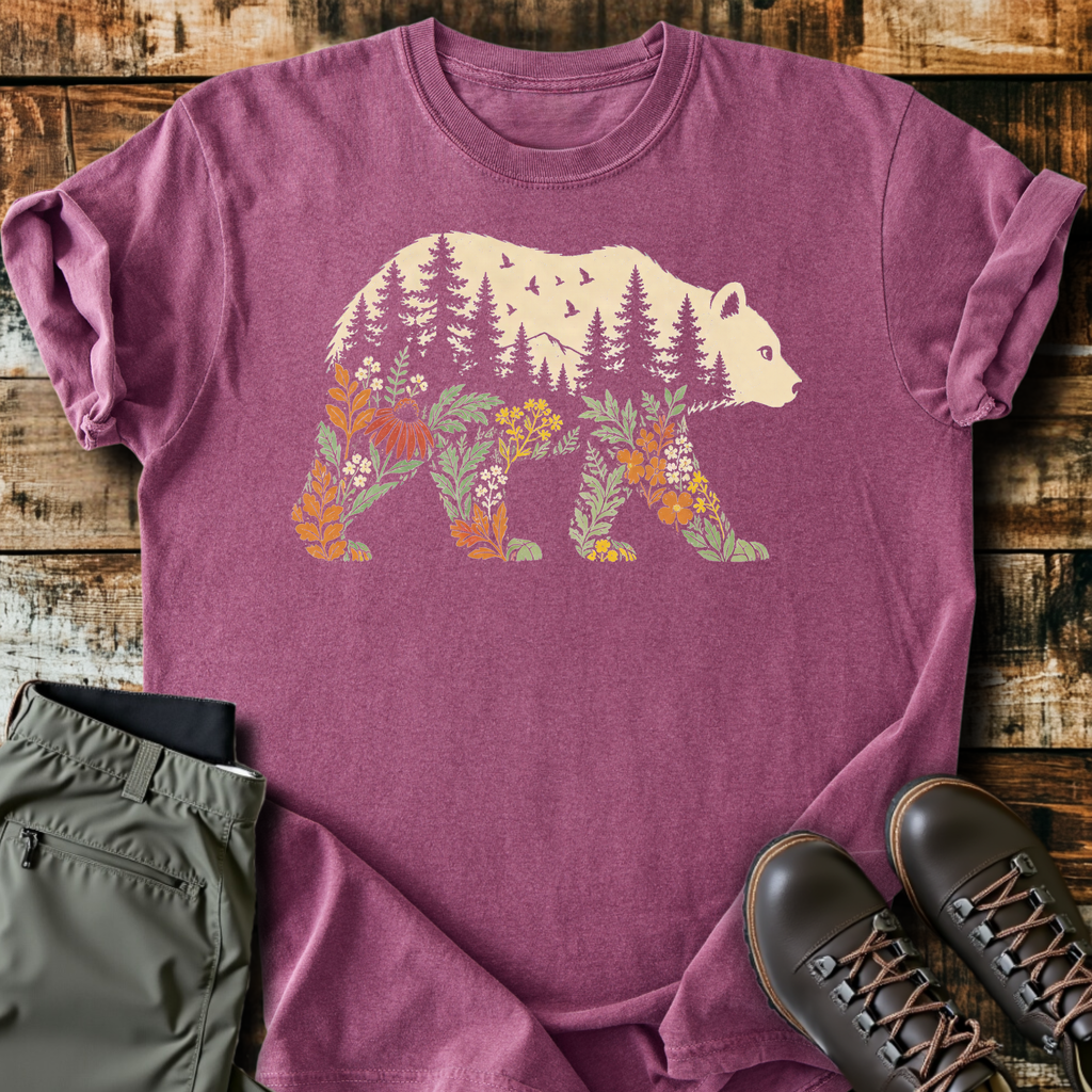 Wildflower Forest Bear T-Shirt product image 1