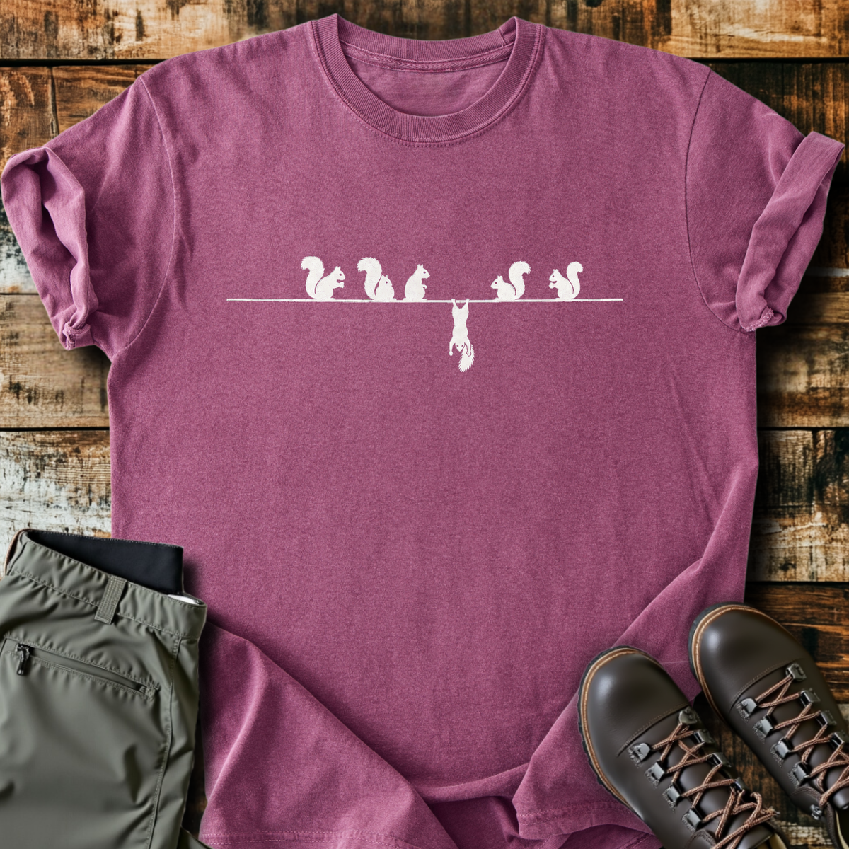 Squirrels On A Wire T-Shirt product image 2