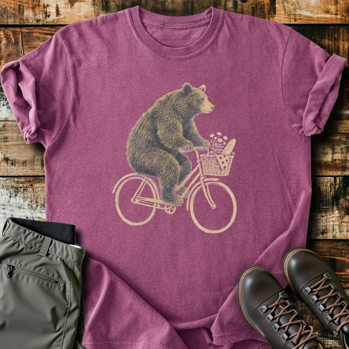 Bear On A Bicycle T-Shirt product image 2
