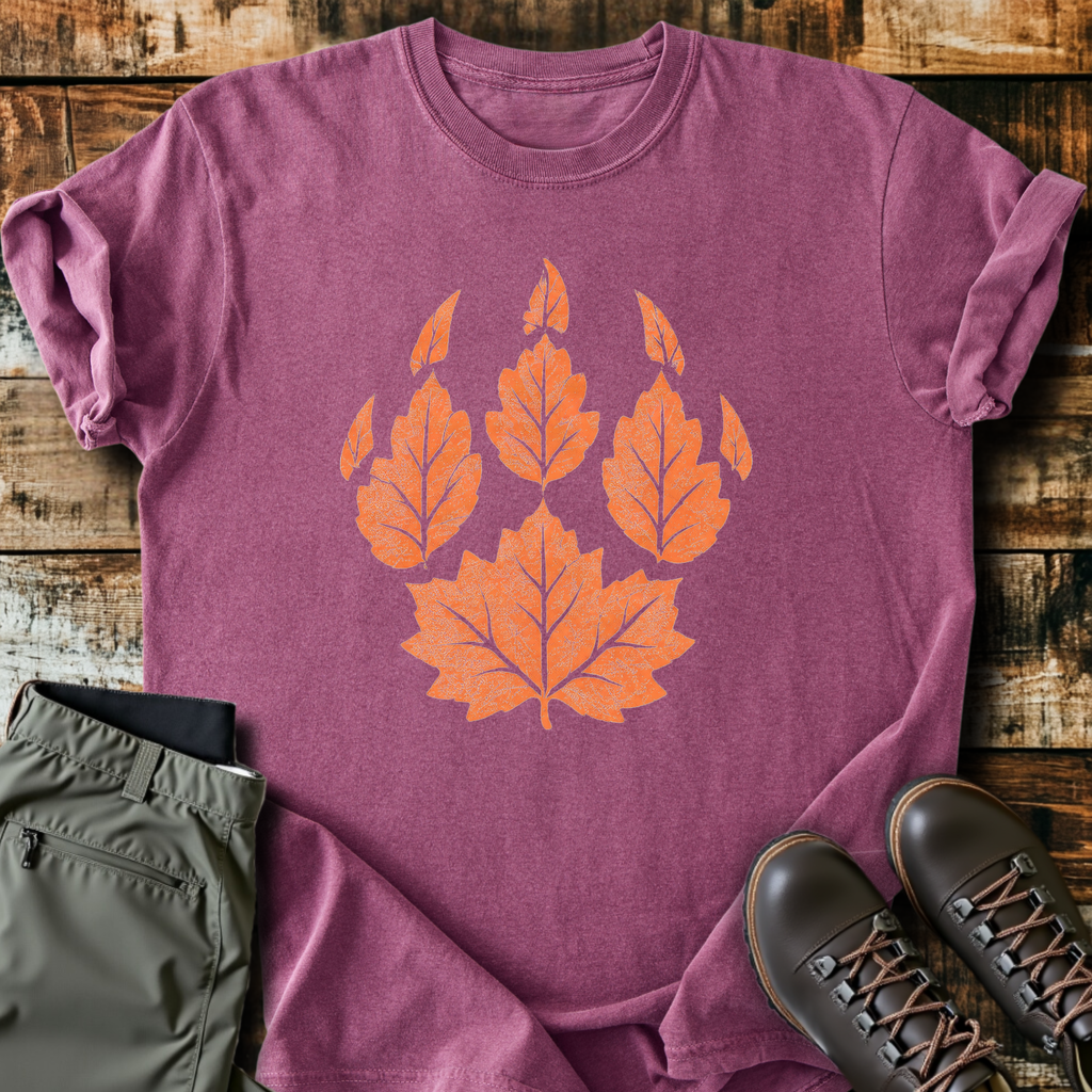 Autumn Leaf Paw Print T-Shirt product image 3