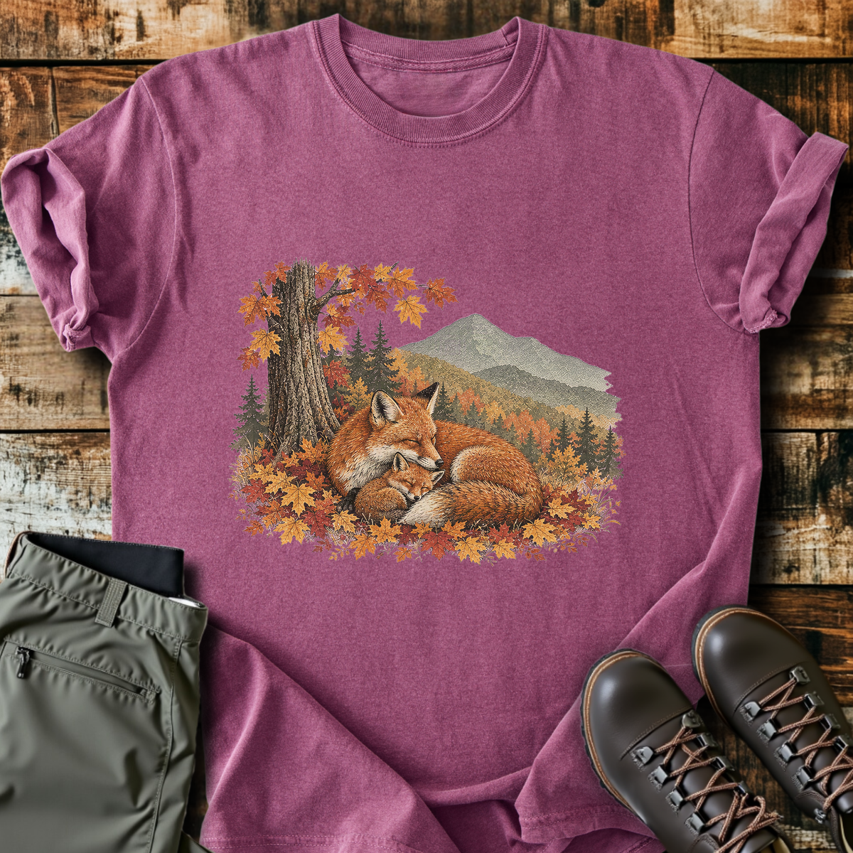 Sleeping Fox Autumn T-Shirt product image 3