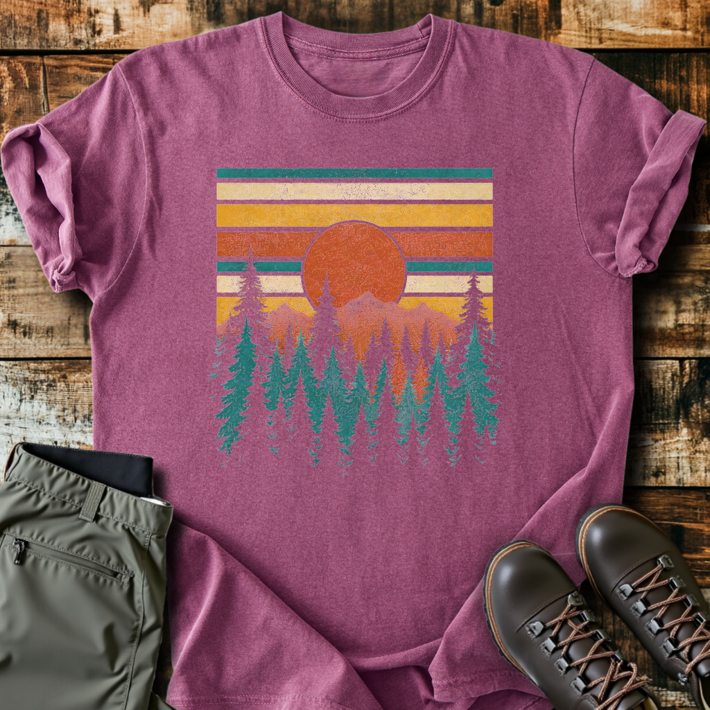 Retro Sunset Pines T-Shirt product image 4