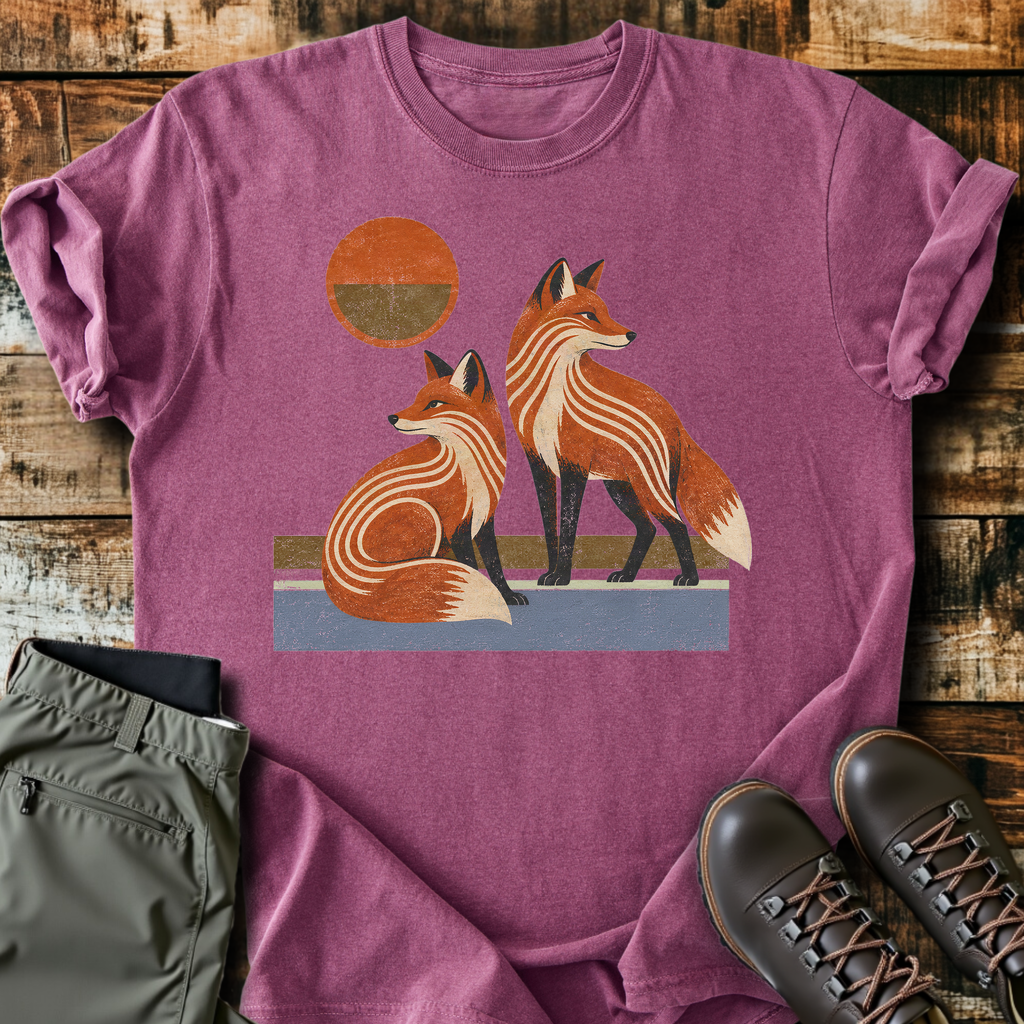 Striped Fox Pair T-Shirt product image 3