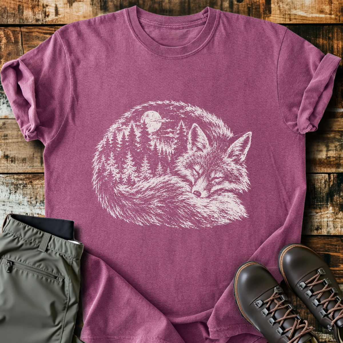 Sleeping Fox Forest T-Shirt product image 2