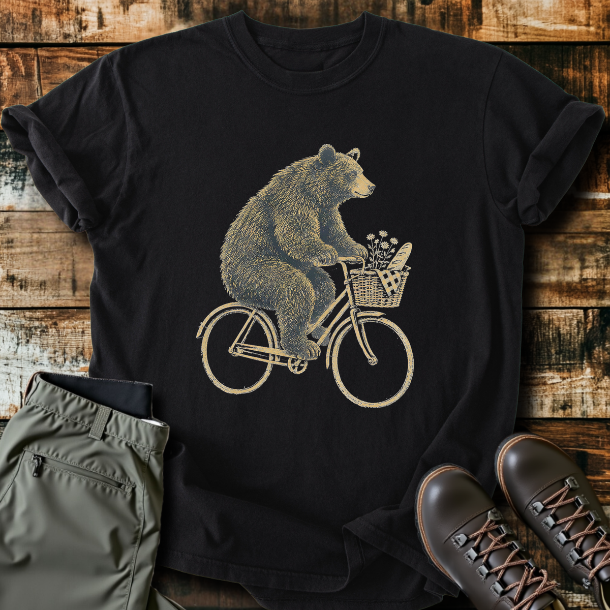 Bear On A Bicycle T-Shirt product image 3