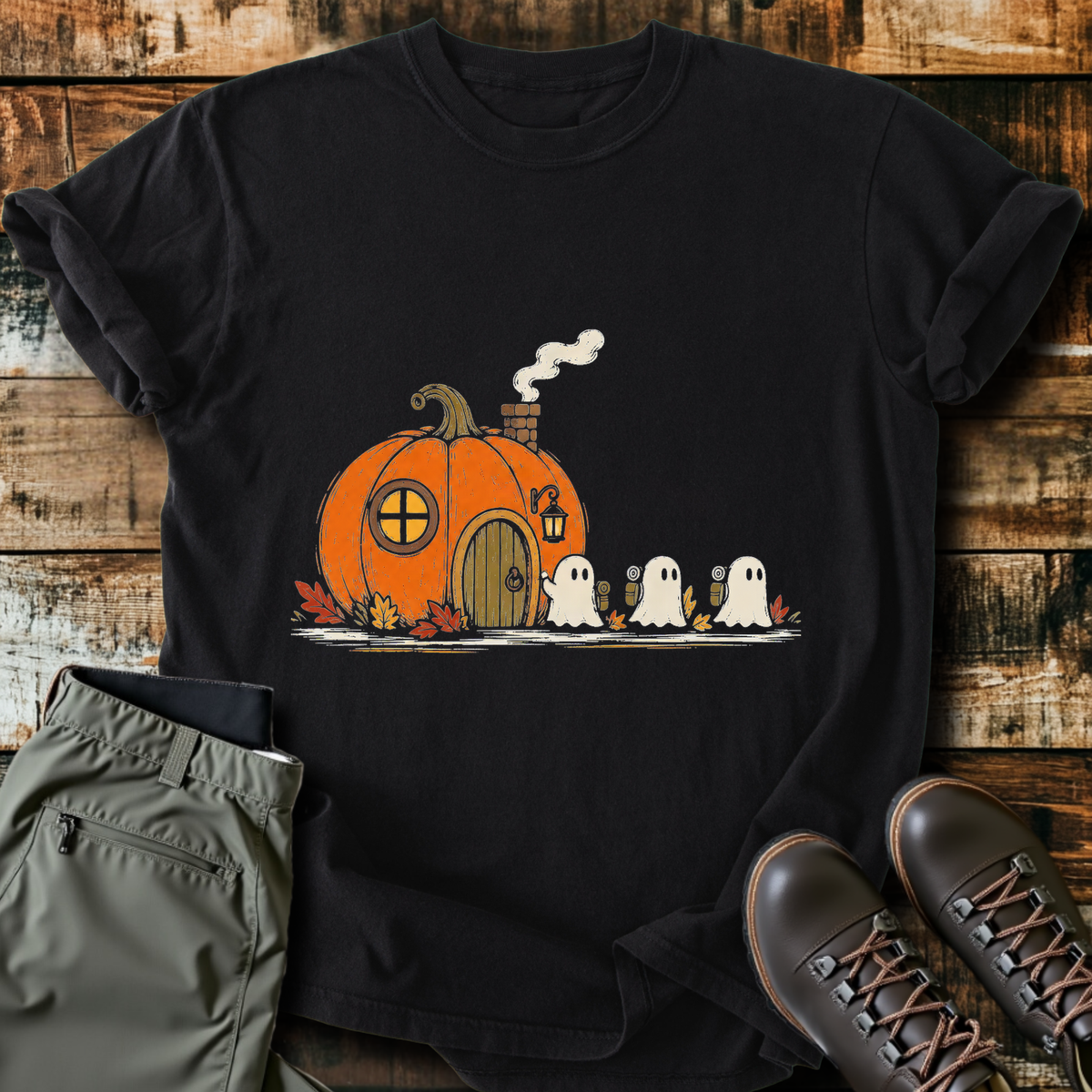 Pumpkin Cottage Ghosts T-Shirt product image 1