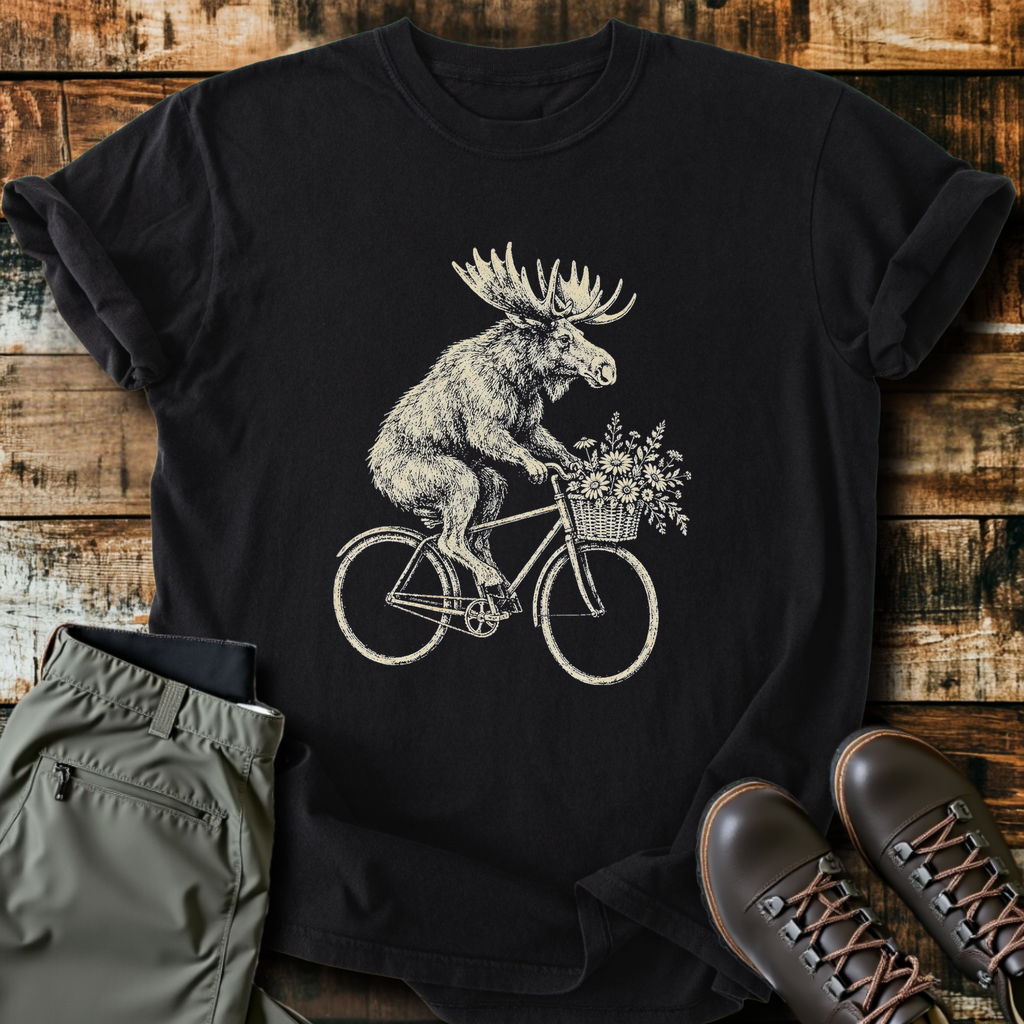 Moose On A Bicycle T-Shirt product image 3