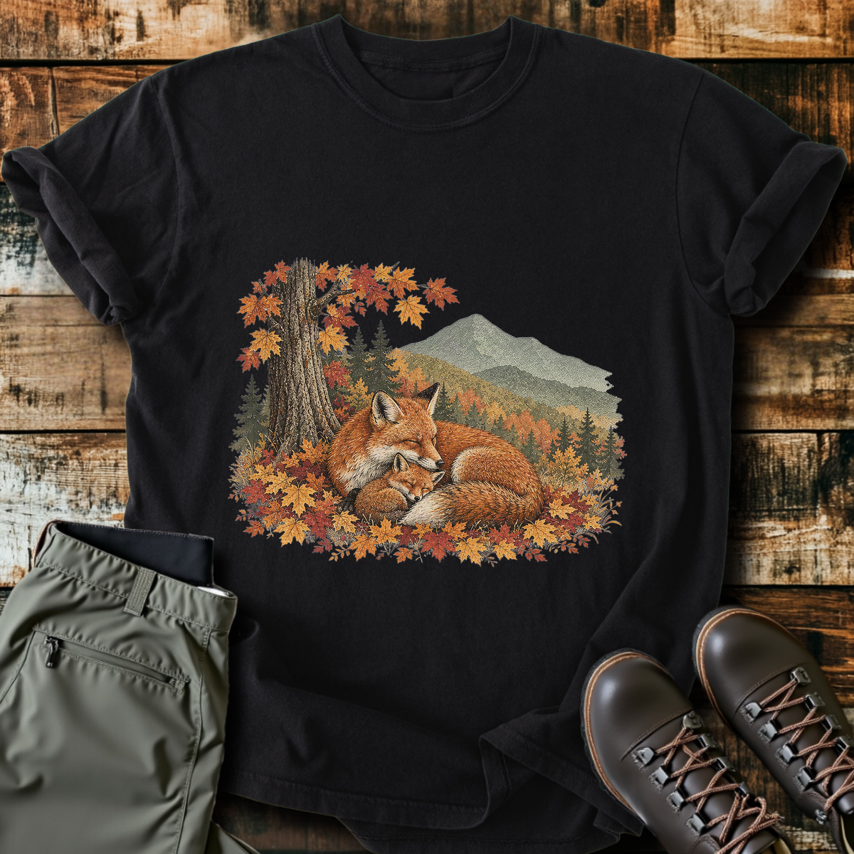 Sleeping Fox Autumn T-Shirt product image 4