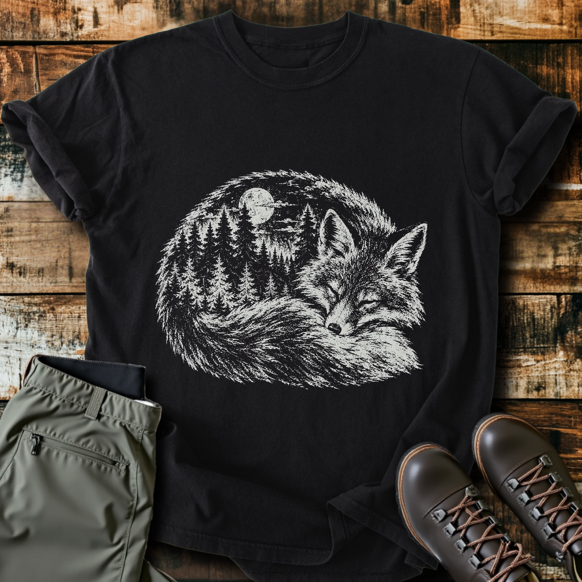 Sleeping Fox Forest T-Shirt product image 1