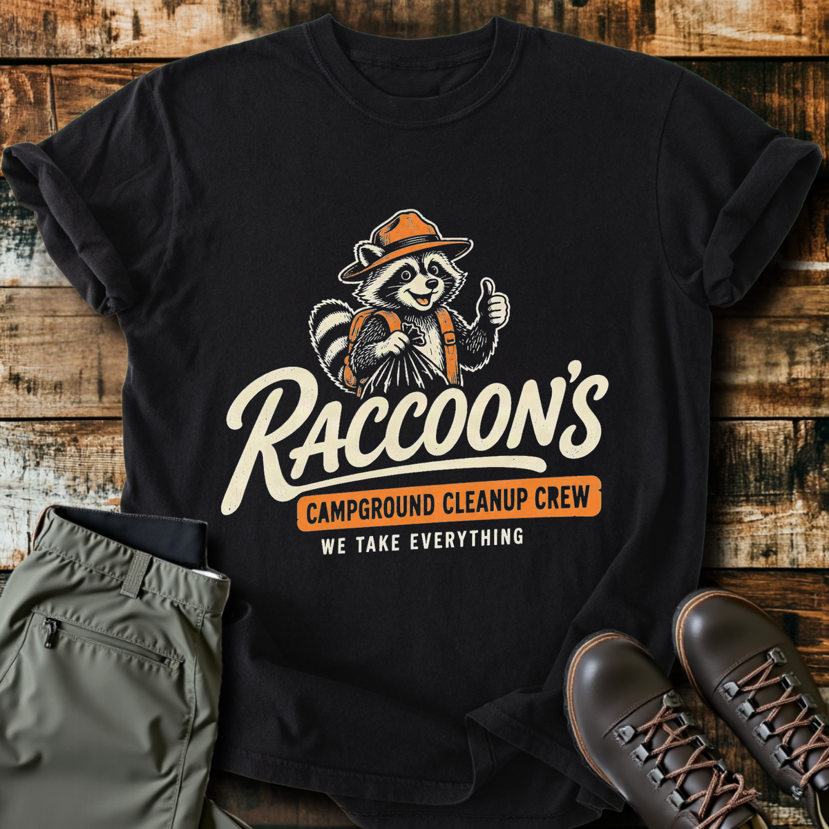 Raccoon's Campground Cleanup Crew T-Shirt product image 3