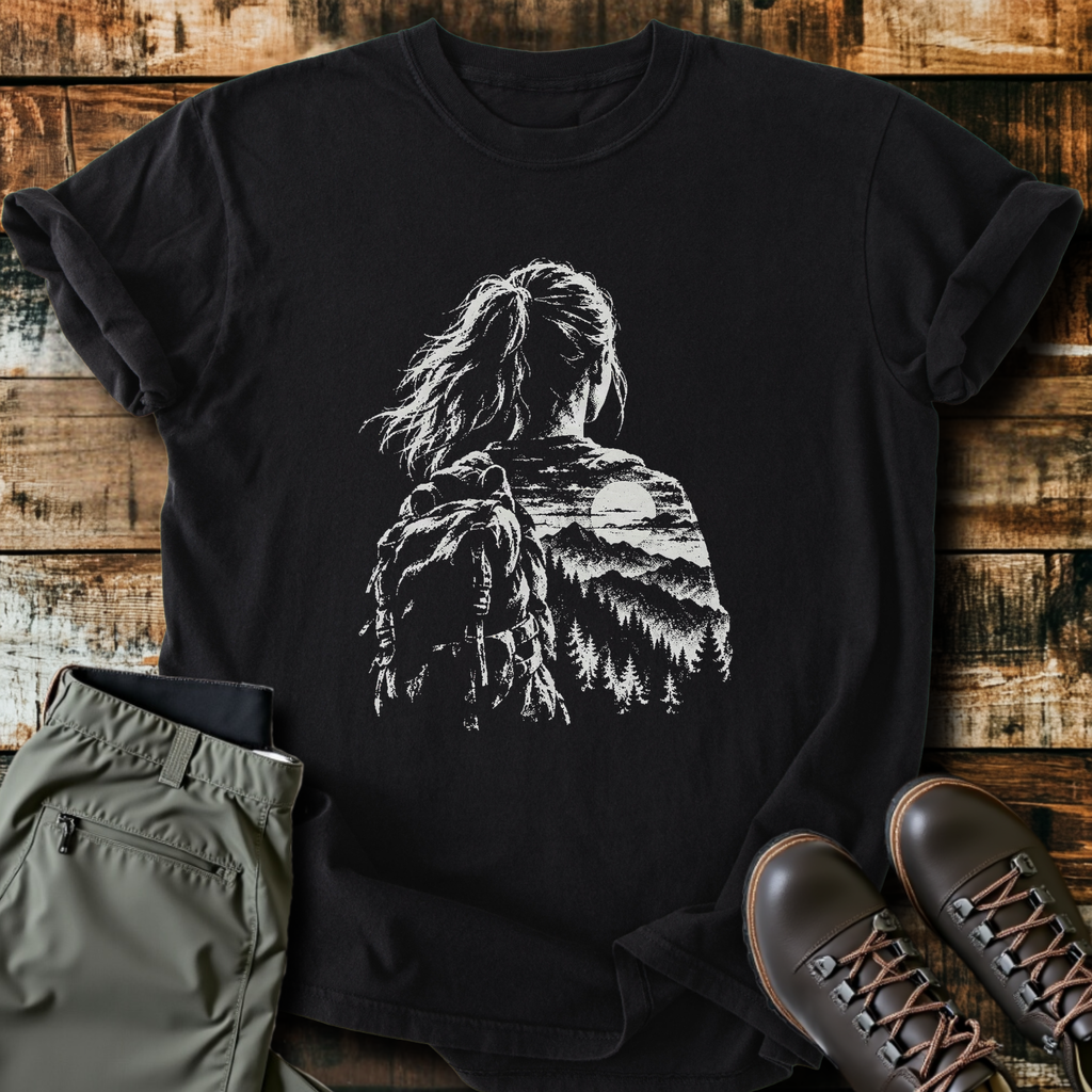 Hiker Double Exposure T-Shirt product image 1