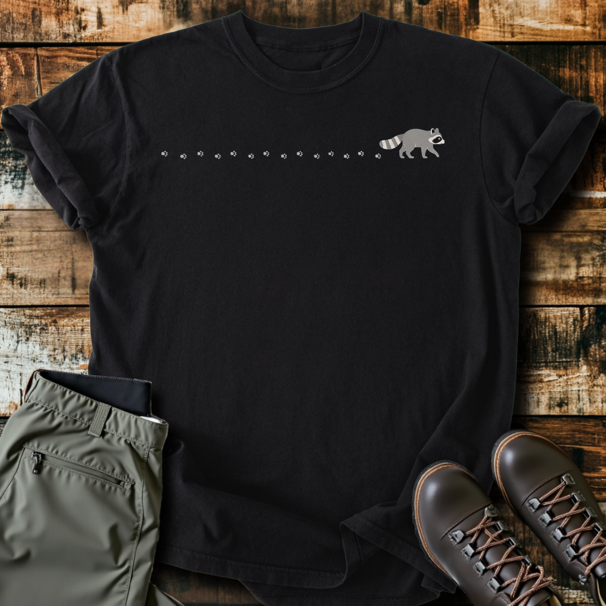 Raccoon Trail Tracks T-Shirt product image 3