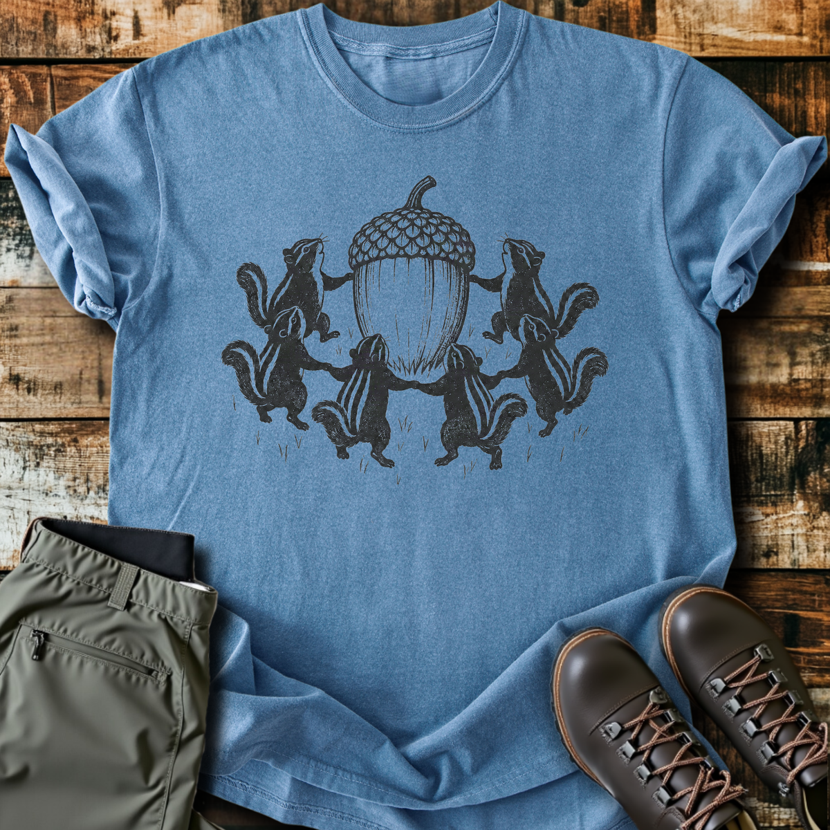 Chipmunk Acorn Circle T-Shirt product image 3