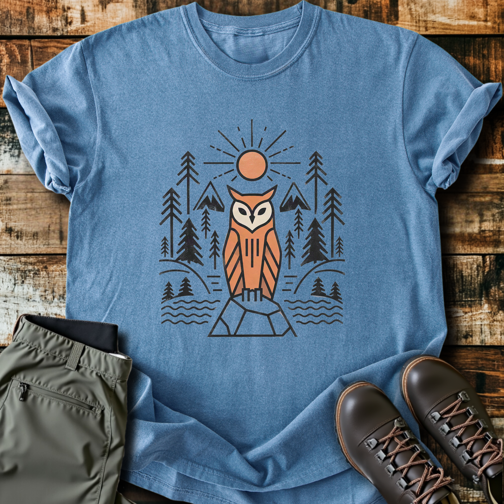 Geometric Owl Sunrise T-Shirt product image 1