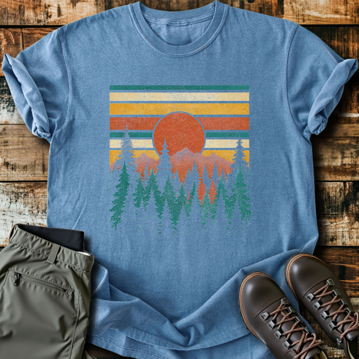 Retro Sunset Pines T-Shirt product image 5