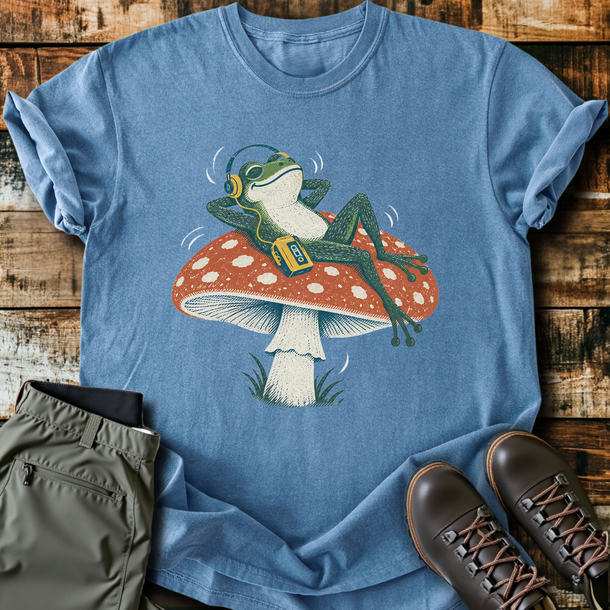 Frog Headphones Mushroom T-Shirt product image 3