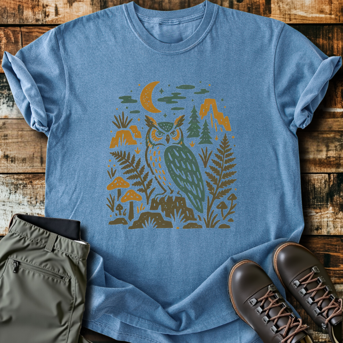 Folk Owl Ferns T-Shirt product image 4