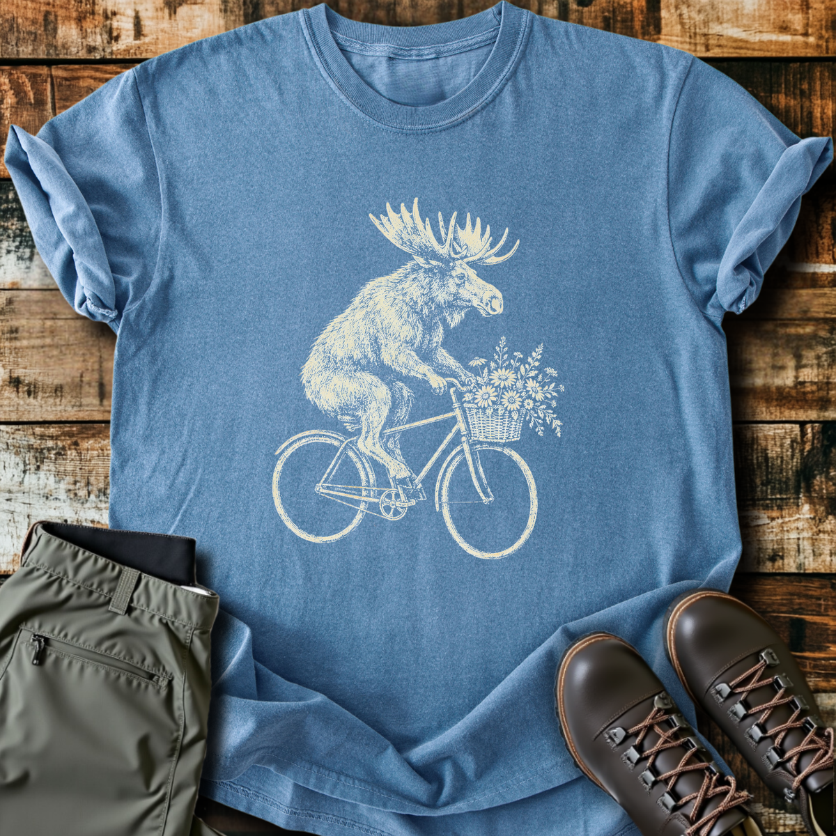 Moose On A Bicycle T-Shirt product image 1