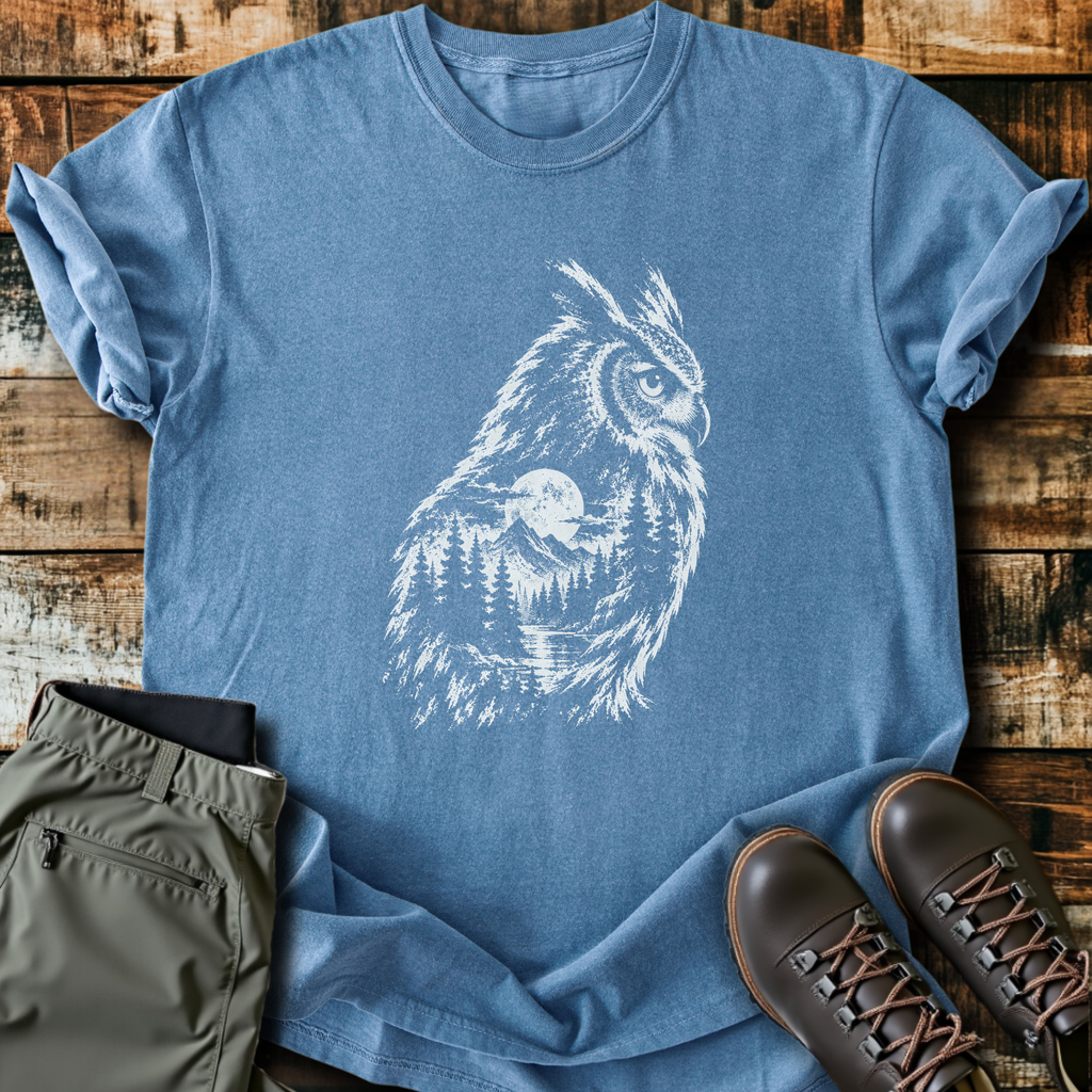 Owl Forest Double Exposure T-Shirt product image 4