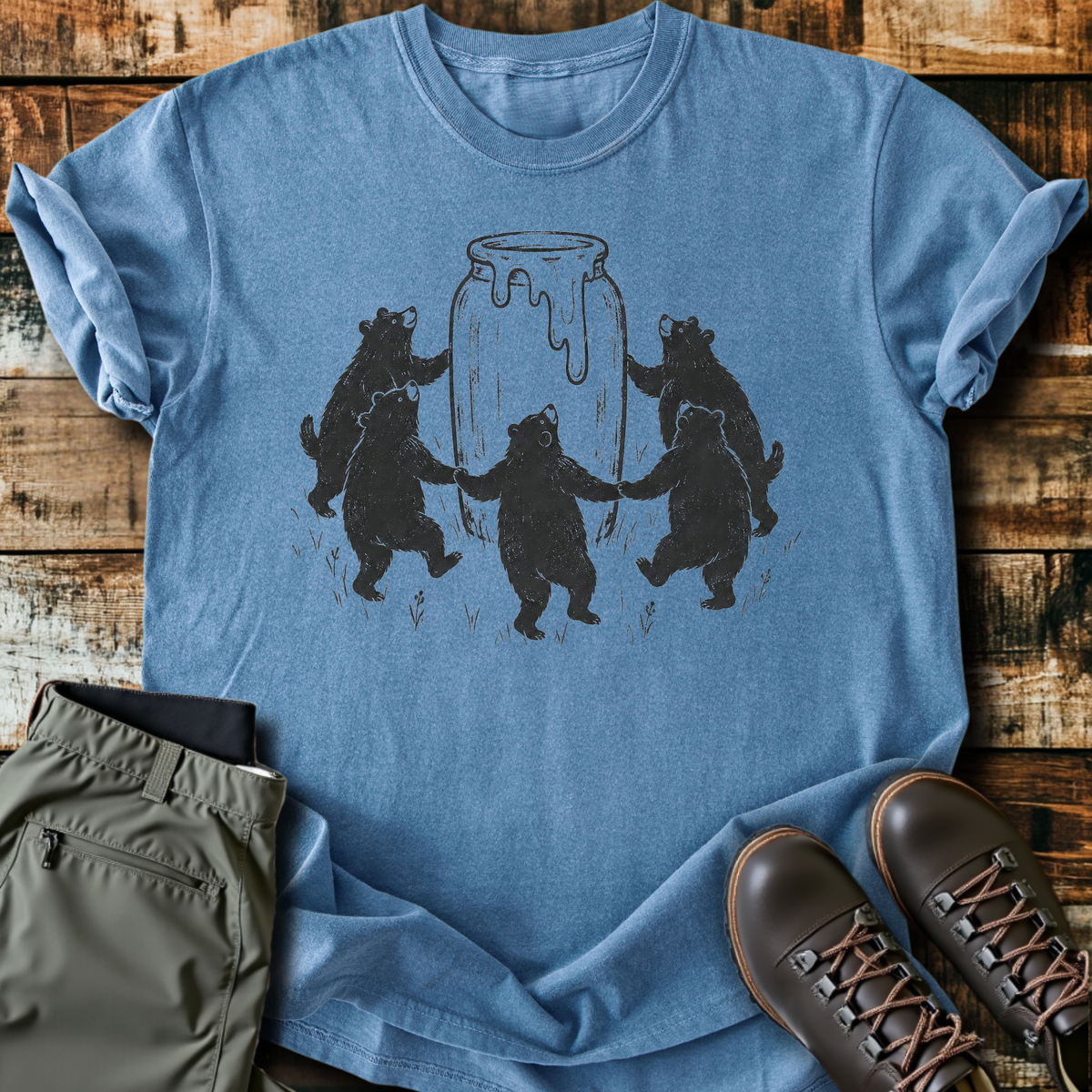 Bear Honey Pot Circle T-Shirt product image 2