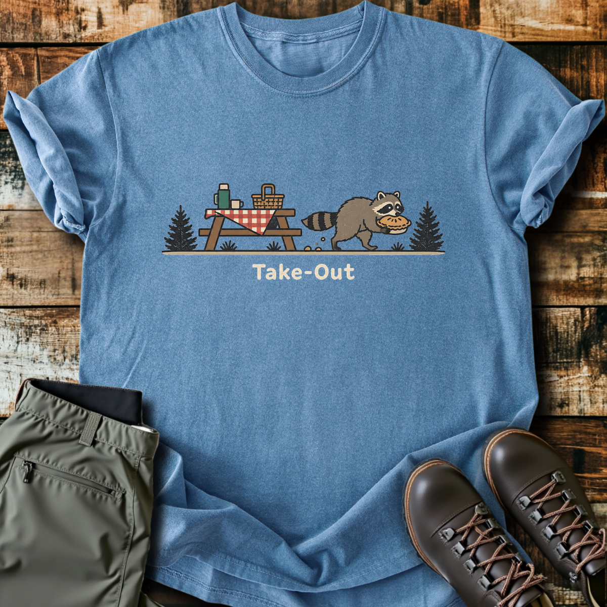 Take-Out Raccoon T-Shirt product image 1