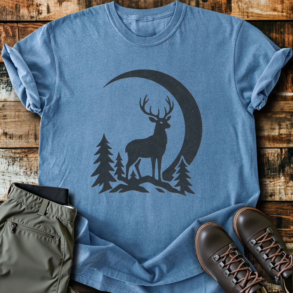 Deer Under Crescent Moon T-Shirt product image 1