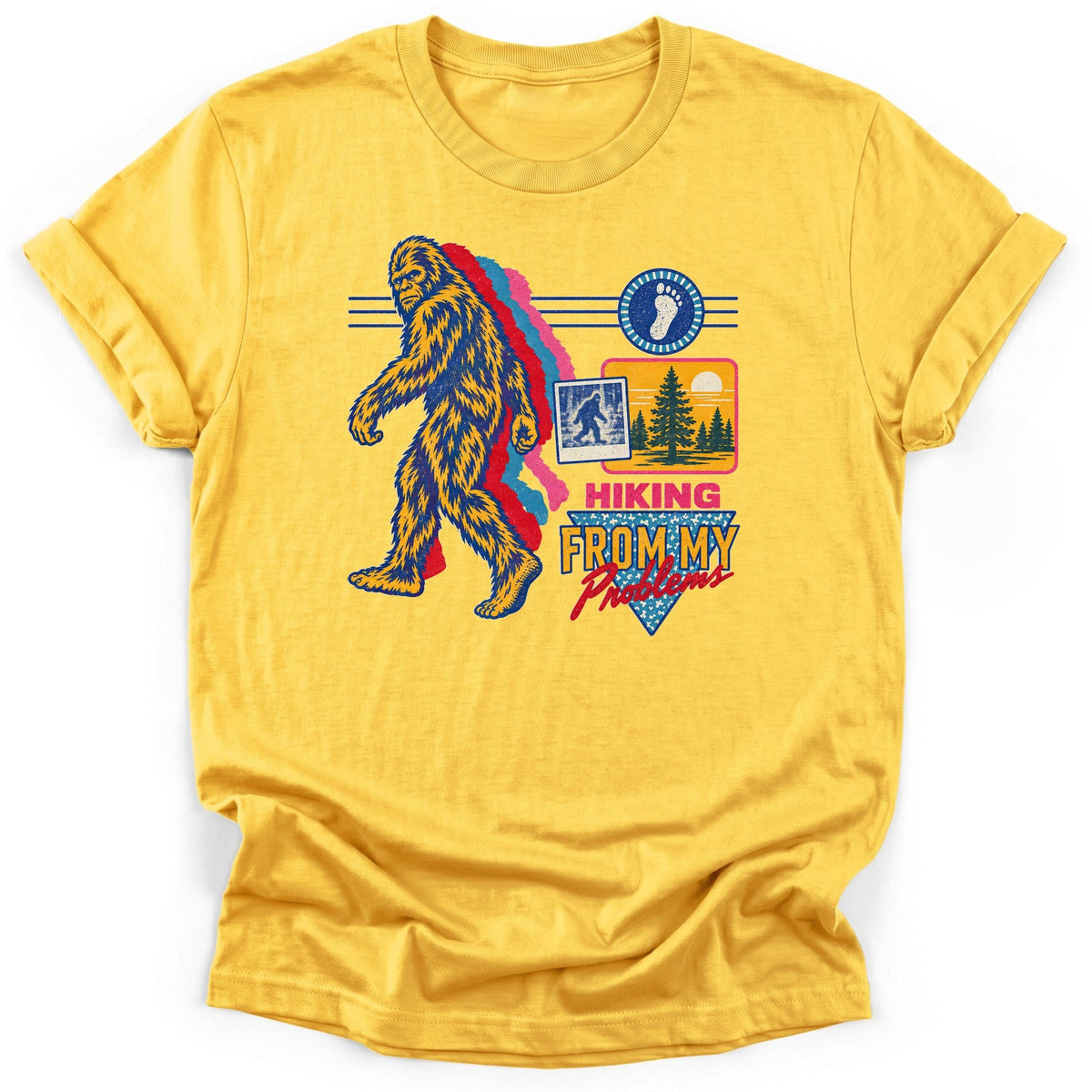 Bigfoot Hiking From My Problems T-Shirt product image 3