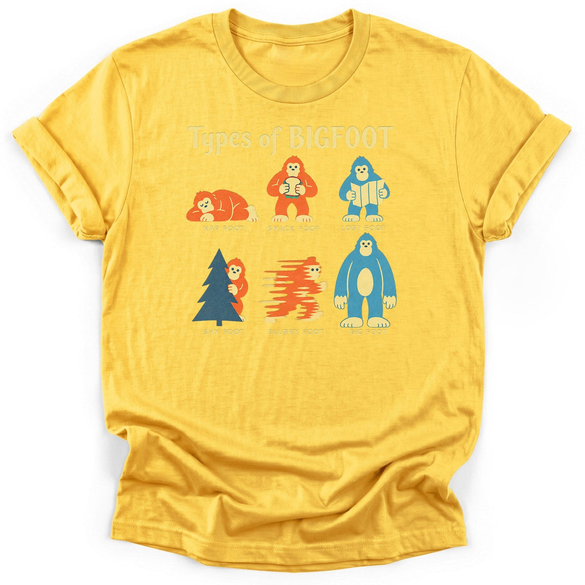 Types Of Bigfoot Bright T-Shirt product image 3