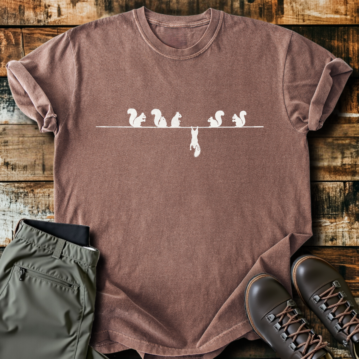 Squirrels On A Wire T-Shirt product image 4